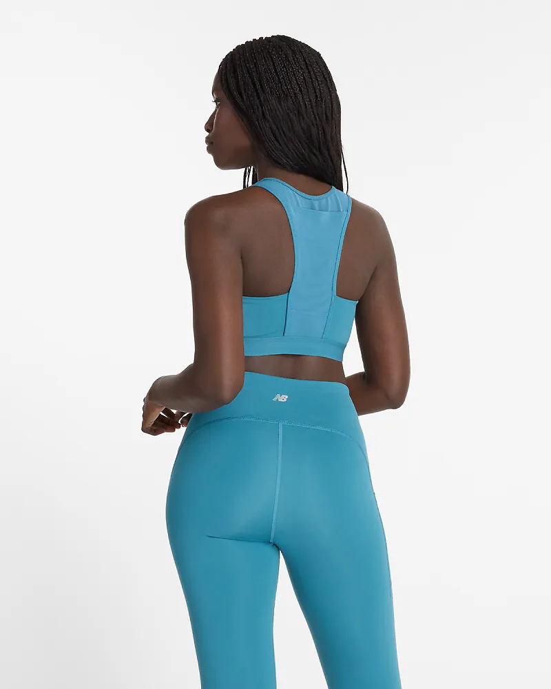 Women's New Balance Sleek Medium Support Pocket Sports Bra 4 Women's New Balance Sleek Medium Support Pocket Sports Bra